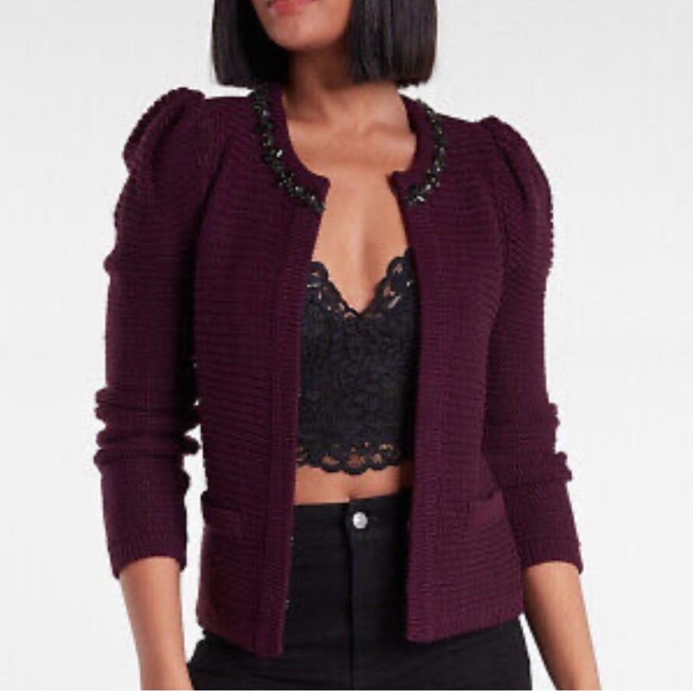 NWT Express burgundy jewel neck sweater